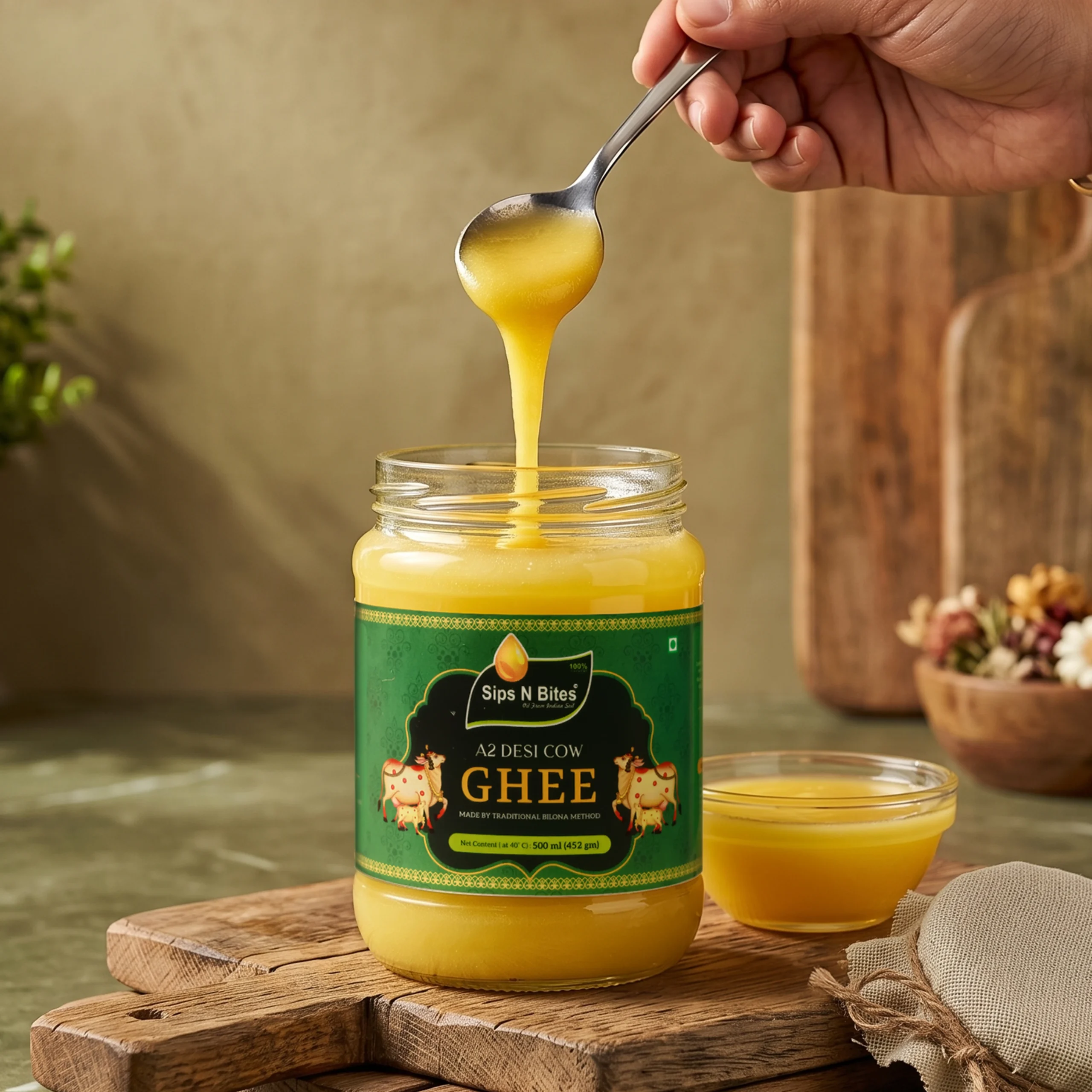 Sips N Bites A2 Desi Cow Ghee