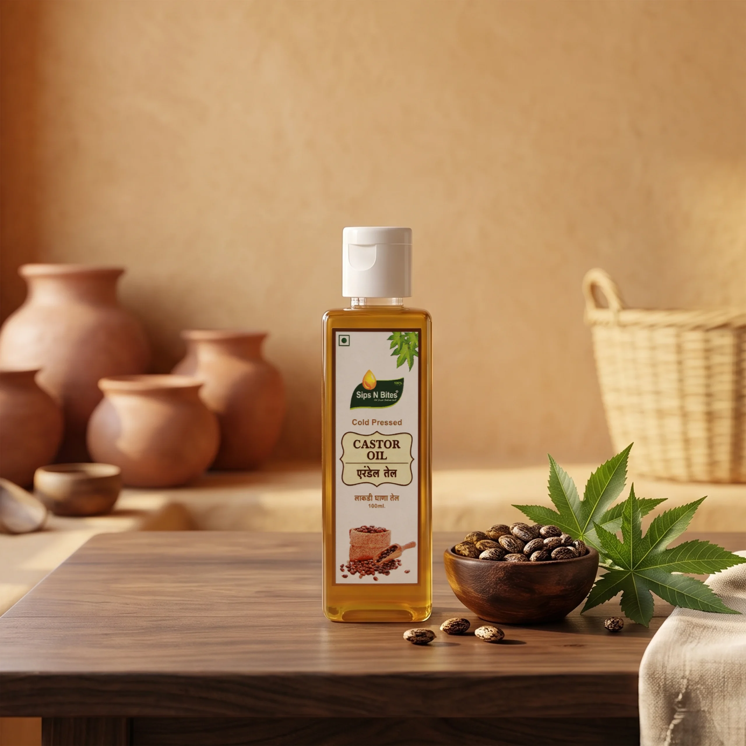 Sips N Bites Cold Pressed Castor Oil