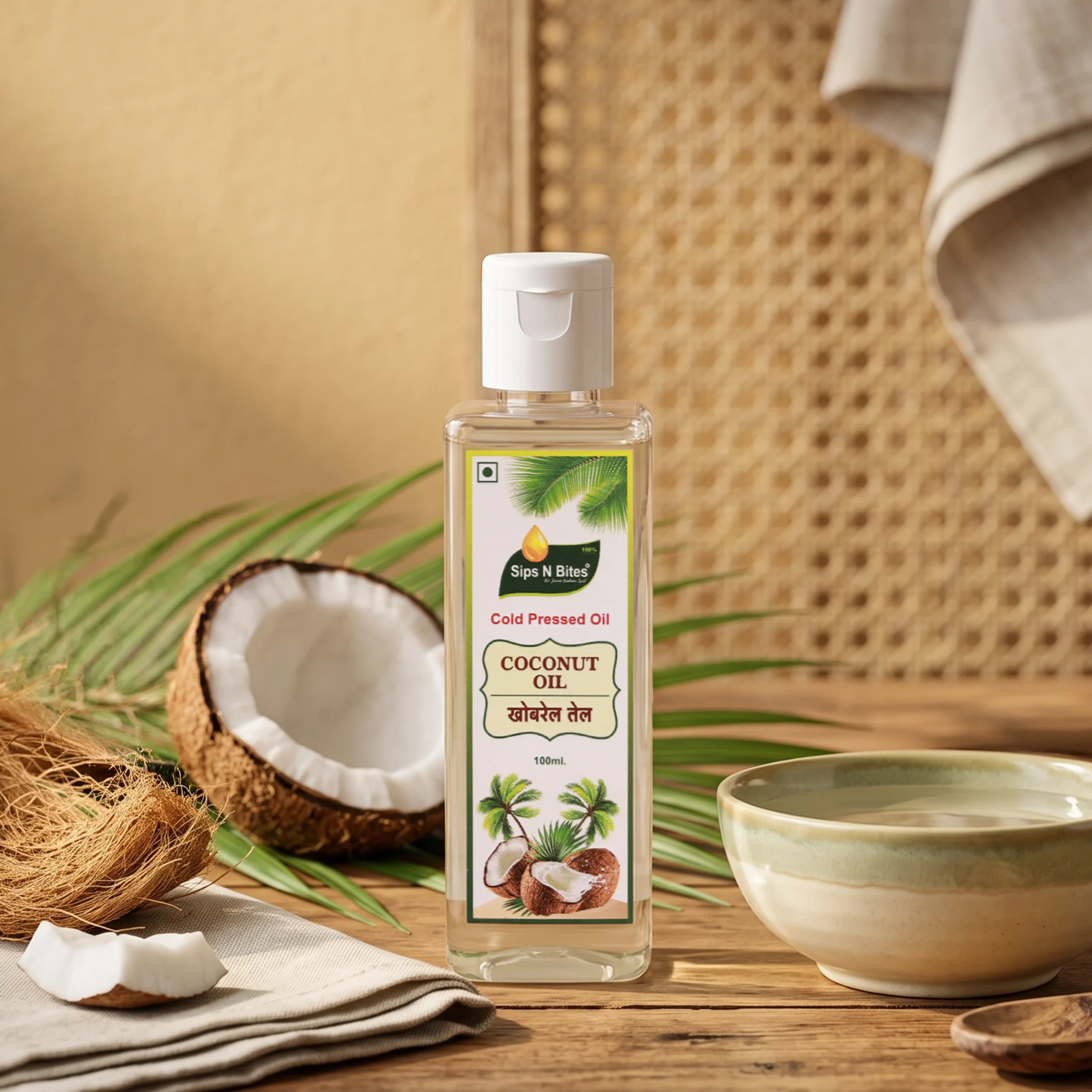 Sips N Bites Cold-Pressed Coconut Oil