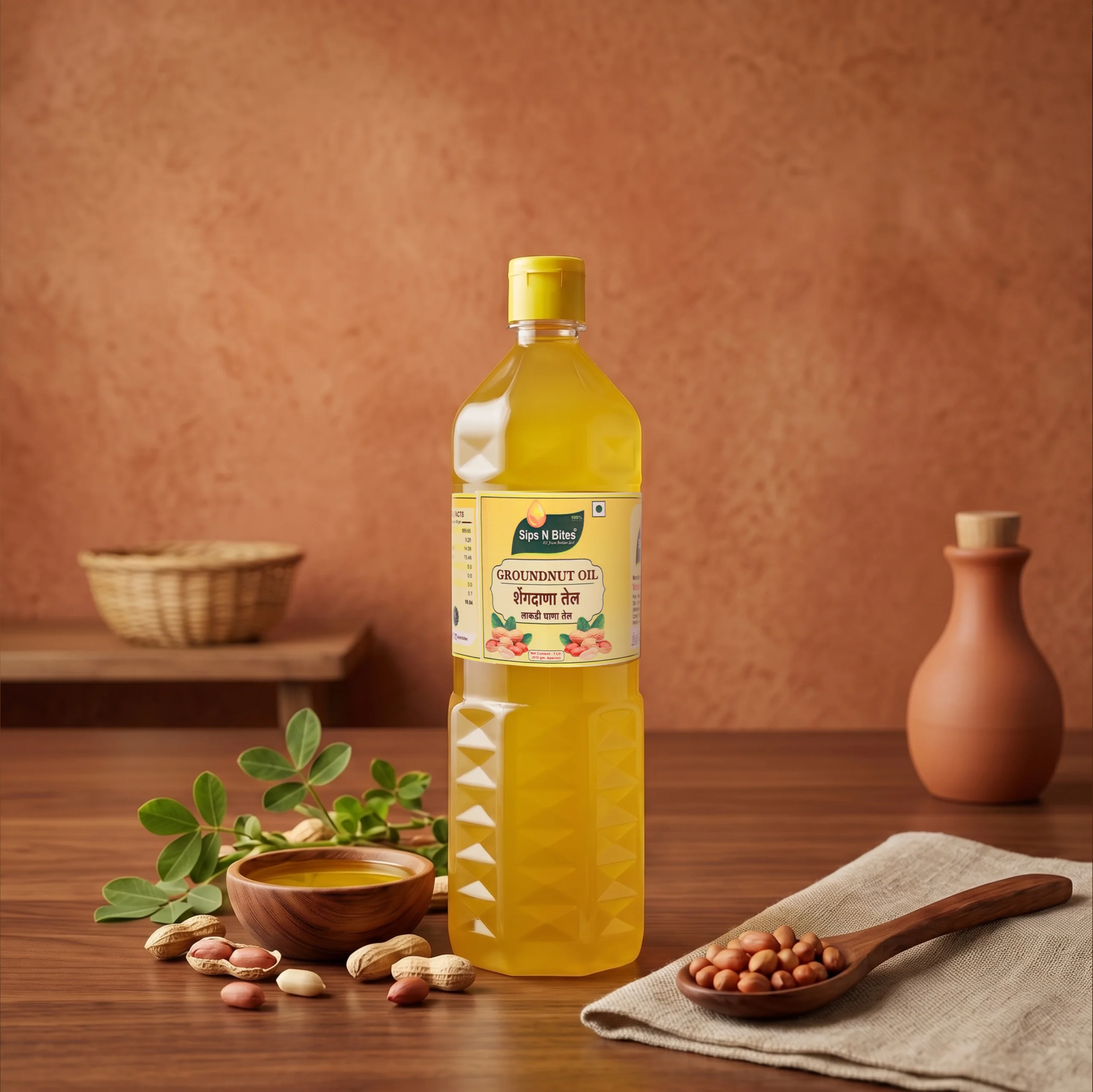 Sips N Bites Cold Pressed Groundnut Oil