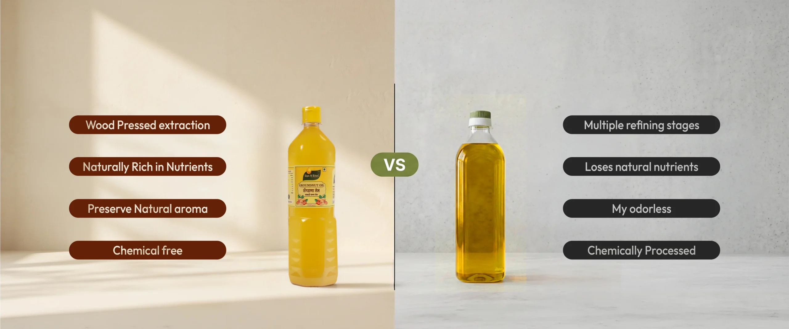 Groundnut Oil v/s normal