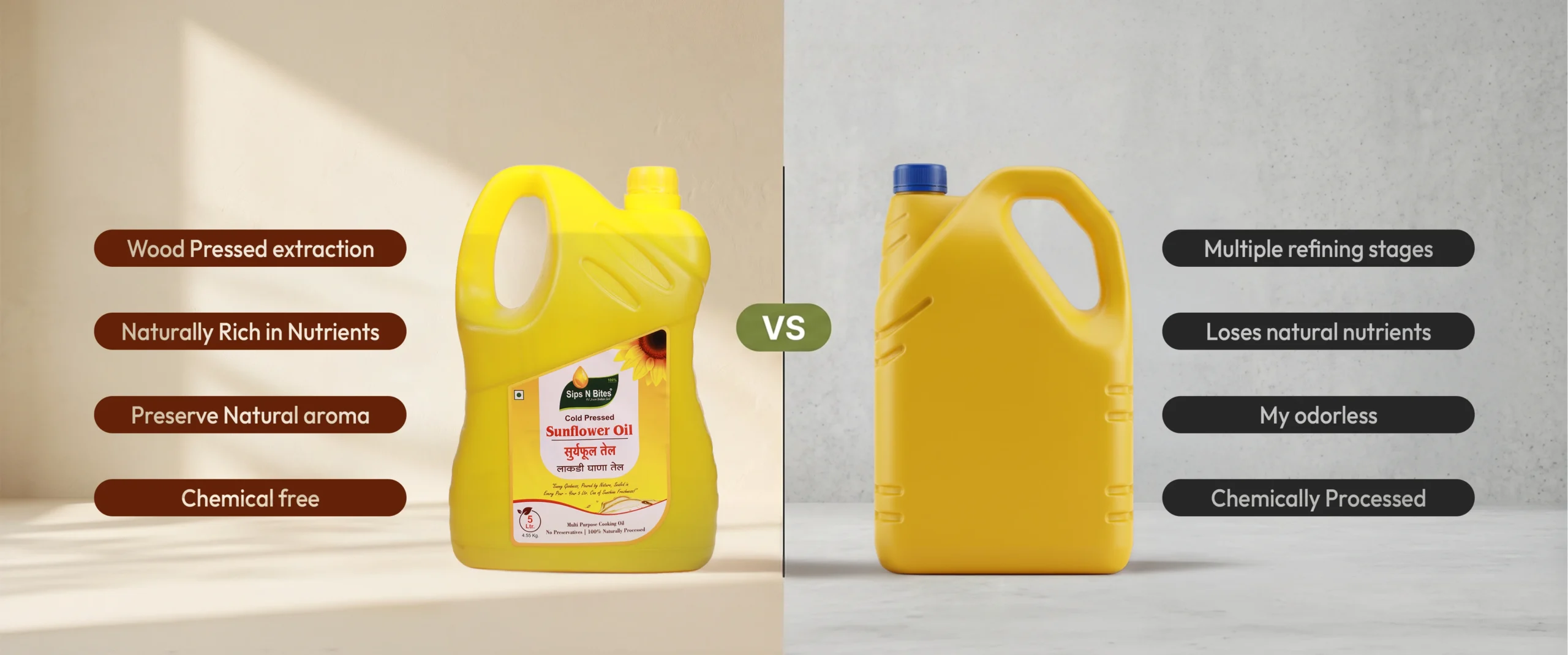 Sunflower Oil V/S normal